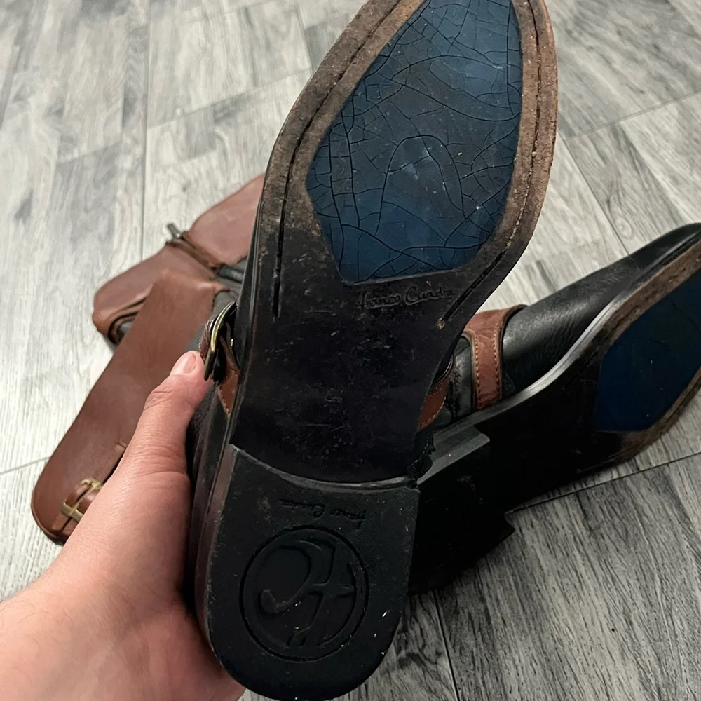 FRANCO CUADRA Belmont Black and Brown Leather Riding Boots Sz 24 MX / 7 US - Picture 7 of 10